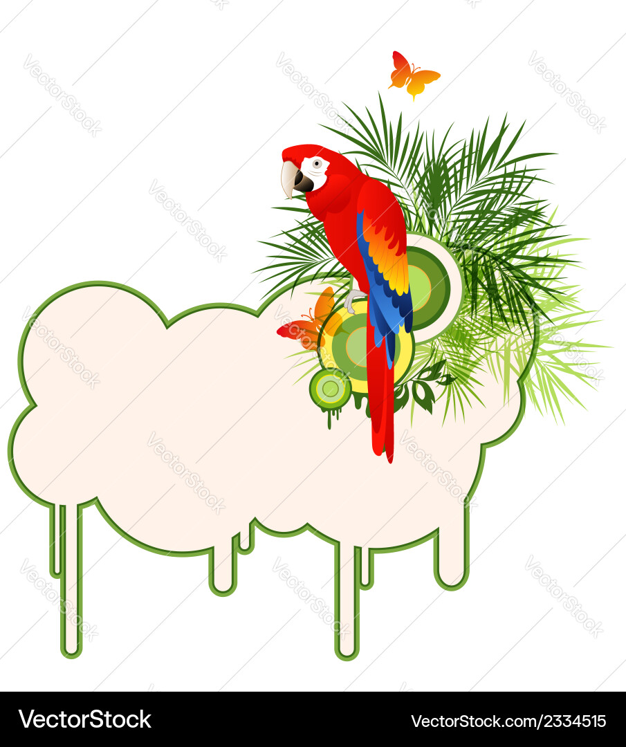 Tropical Parrot Summer Background Vector Image