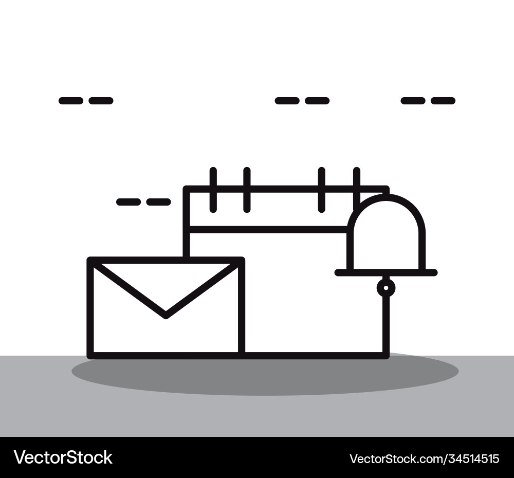 User interface email calendar and notification vector image
