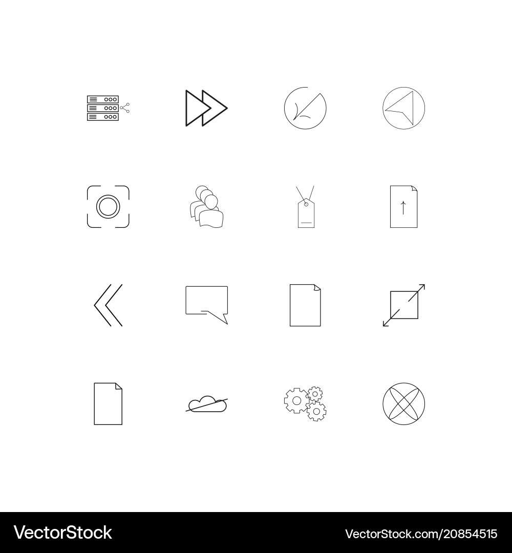 Web linear thin icons set outlined simple vector image