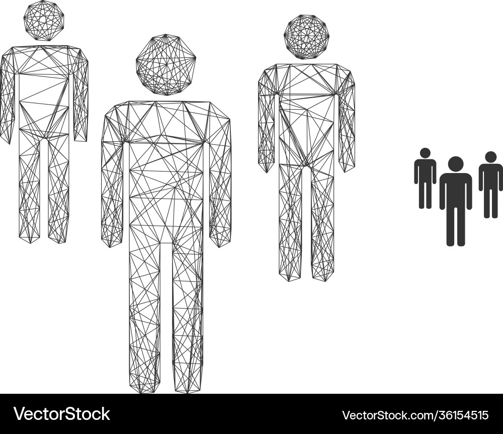 Web net men figures icon Web net men figures icon vector image