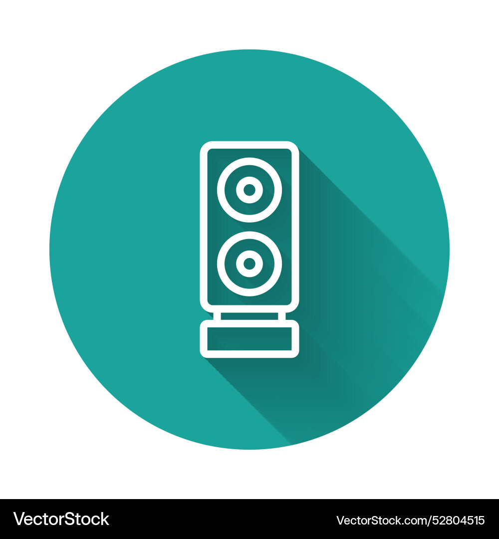 White line stereo speaker icon isolated with long Vector Image