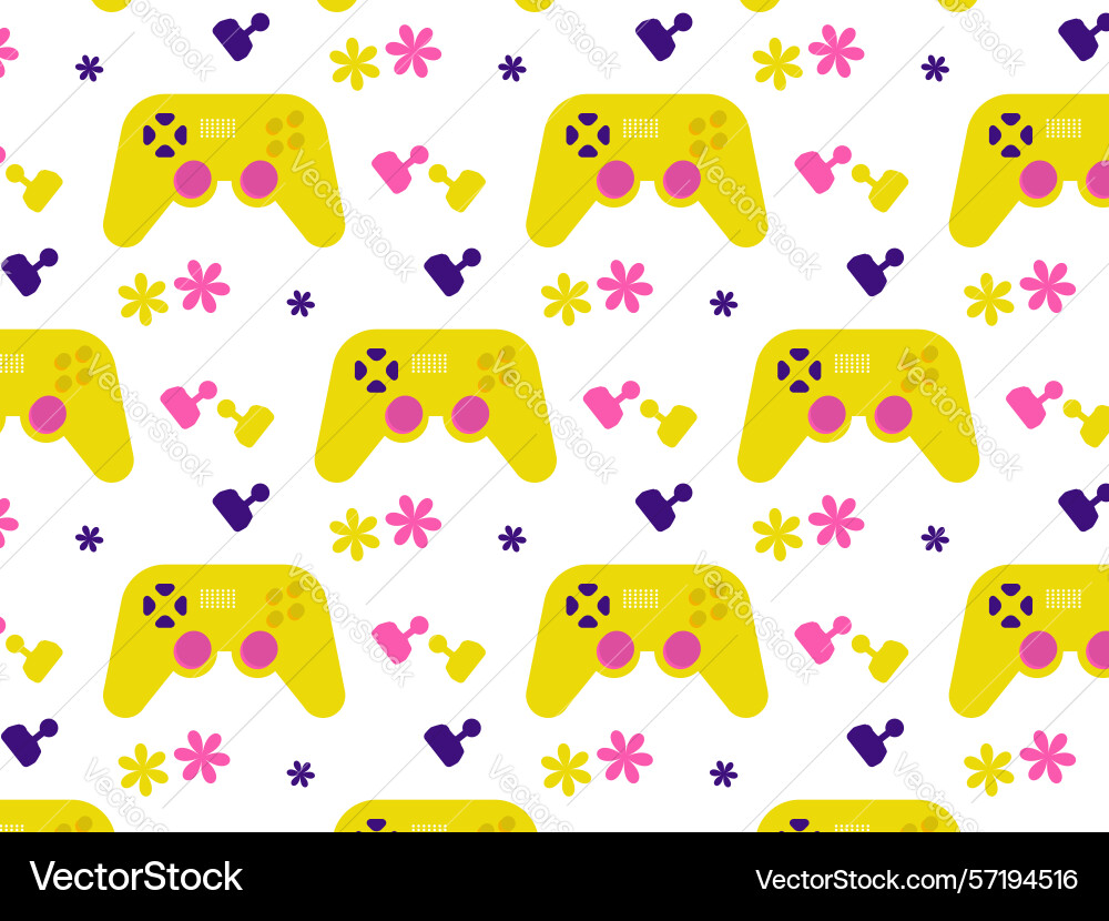 Abstract colorful game joystick background pattern vector image