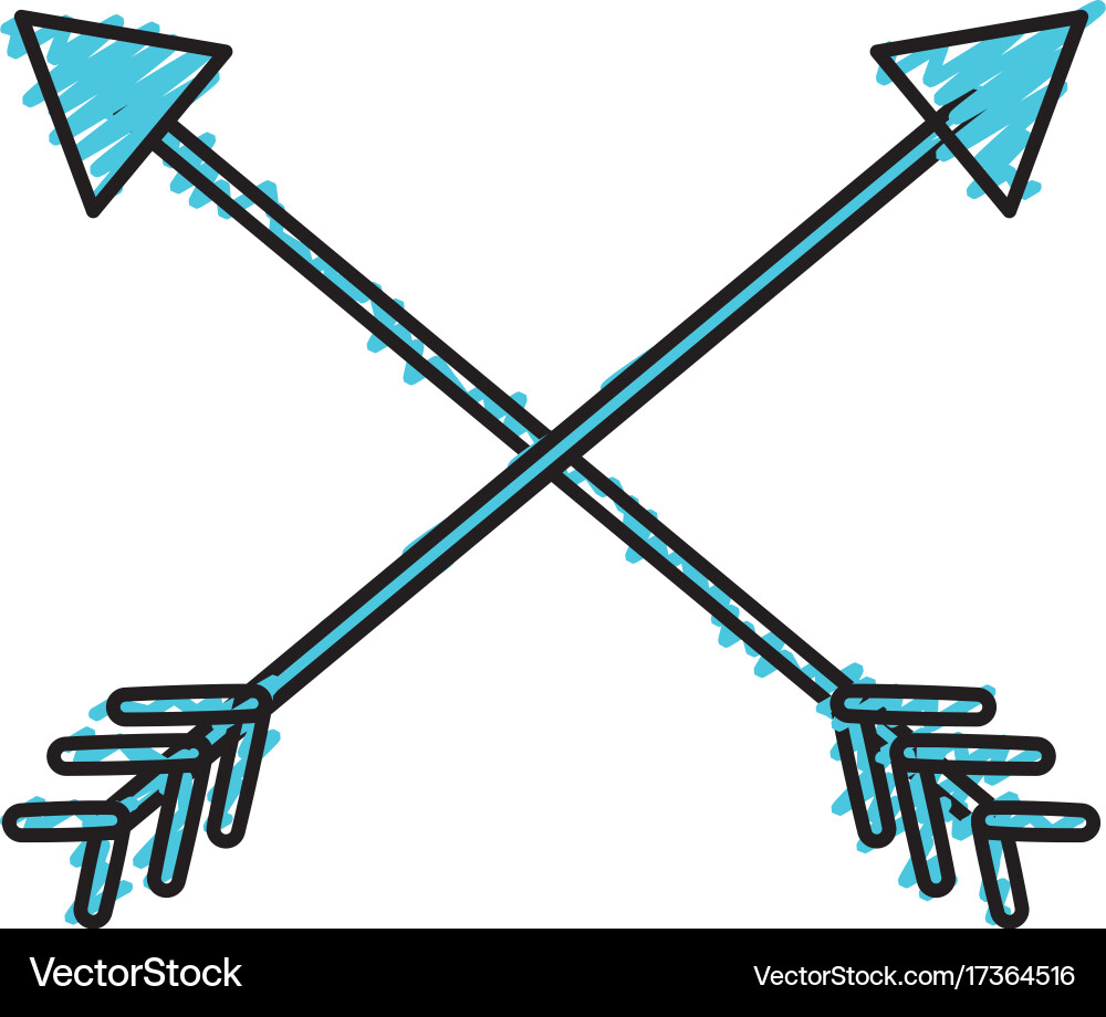 Arrows in cross with pointer design vector image