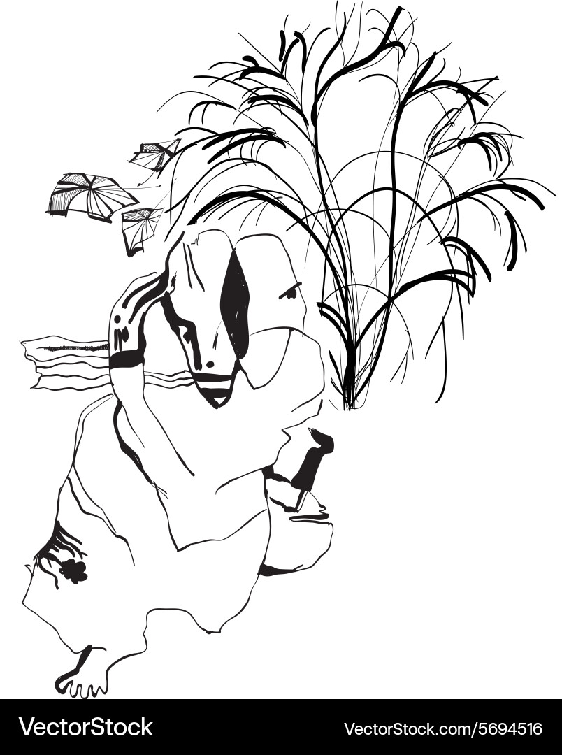 Art of line - philosopher Vector Image