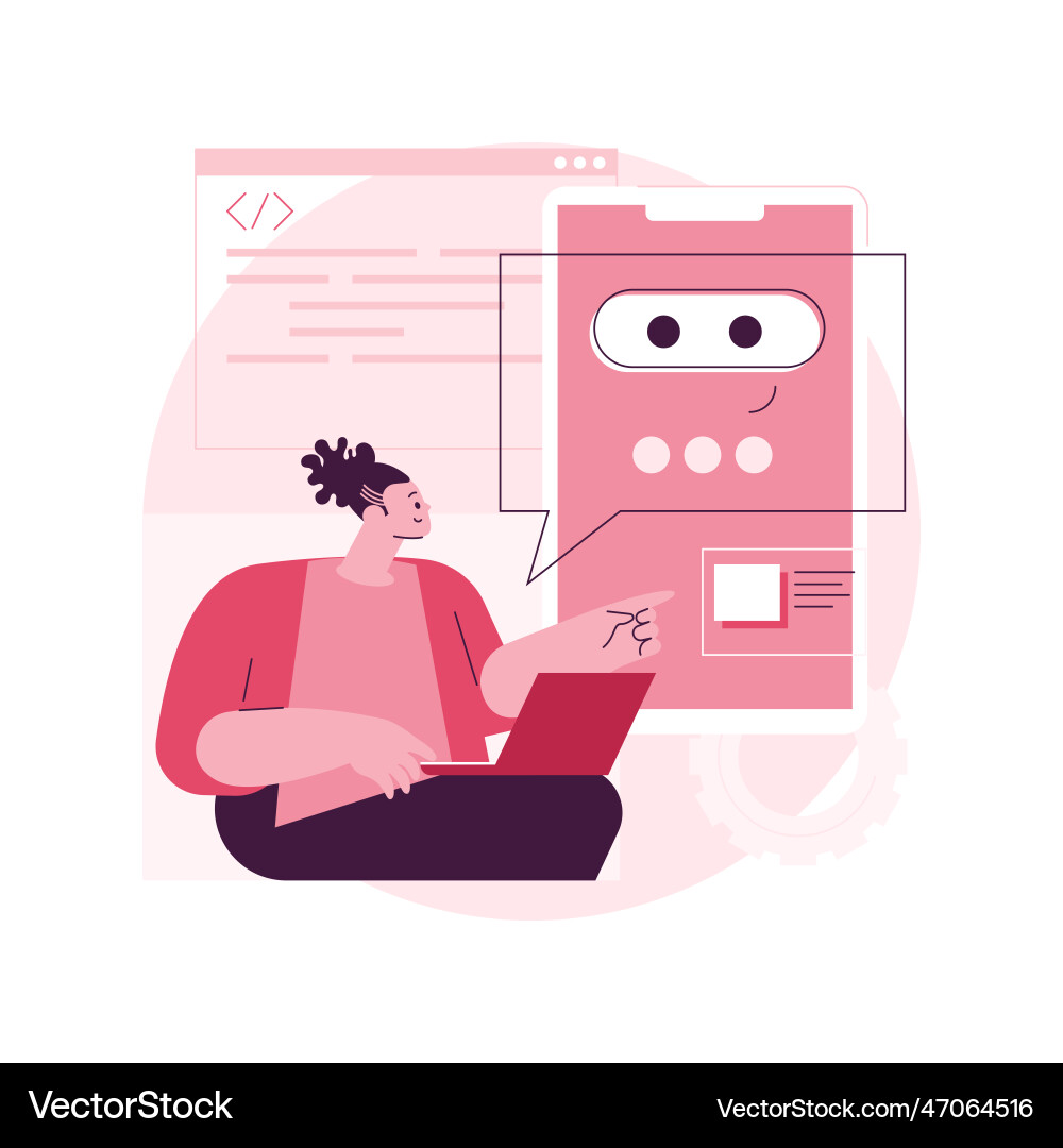 Chatbot app development abstract concept Chatbot app development abstract concept vector image