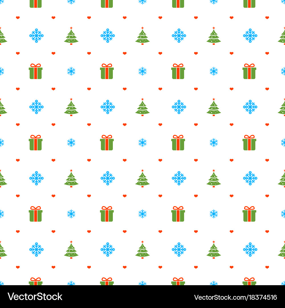 Christmas seamless pattern with tree vector image