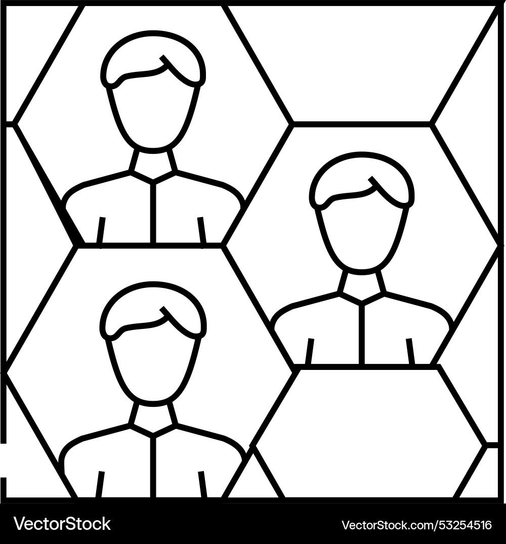 Honeycomb networking line icon Honeycomb networking line icon vector image