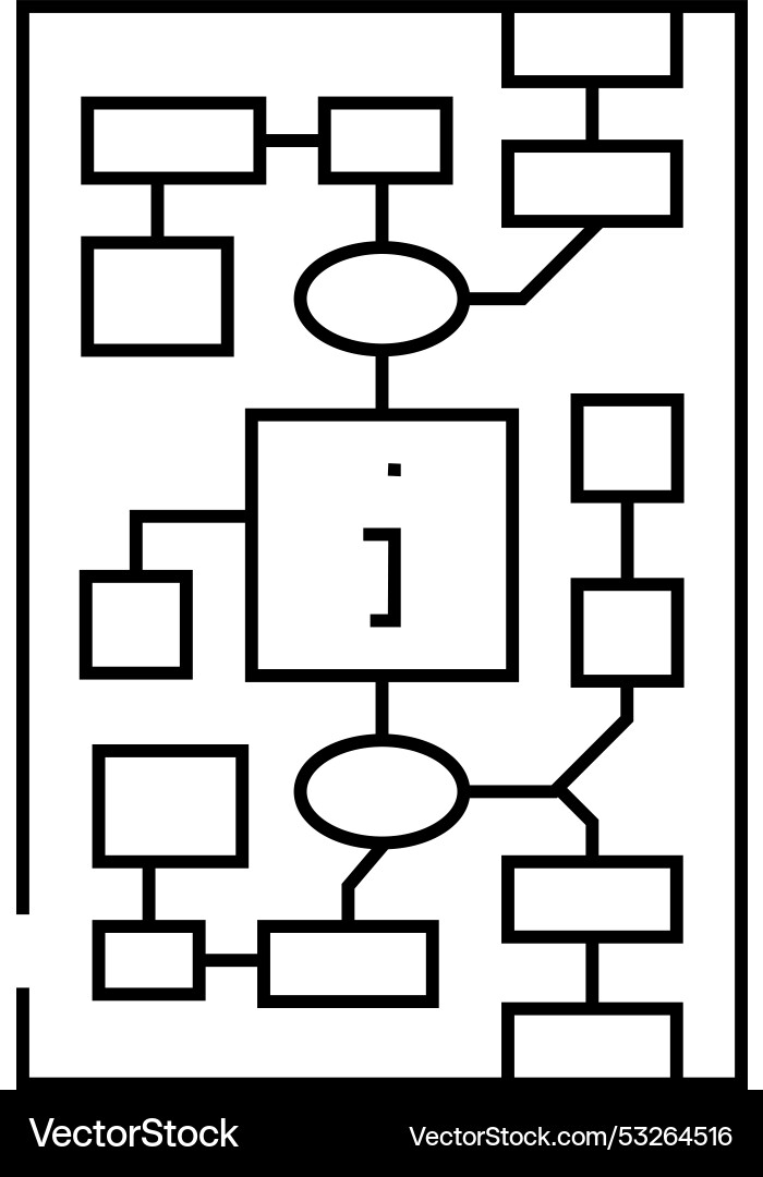 Information mapping technical writer line icon Information mapping technical writer line icon vector image