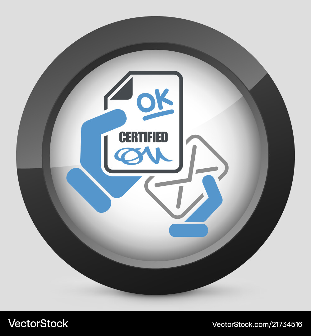 Mail with certification document Mail with certification document Vector Image