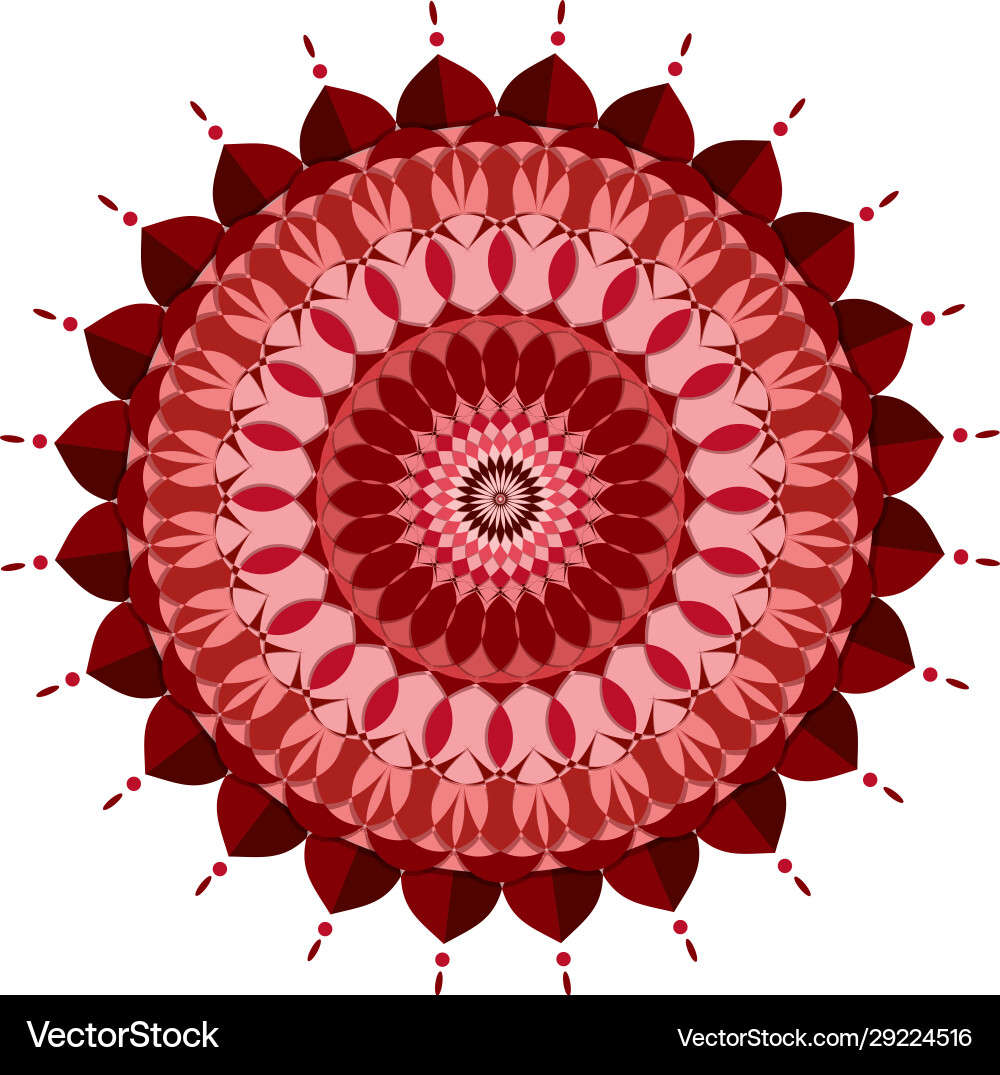 Mandala pattern design in red color Mandala pattern design in red color vector image