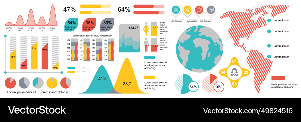 Mega set of infographic elements data Mega set of infographic elements data Vector Image