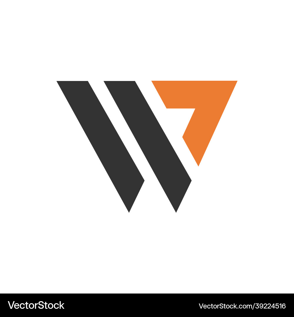 Overlapping shape of letter w initial logo Vector Image