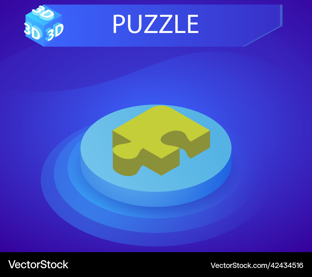Puzzle isometric design icon web 3d colorful Puzzle isometric design icon web 3d colorful vector image