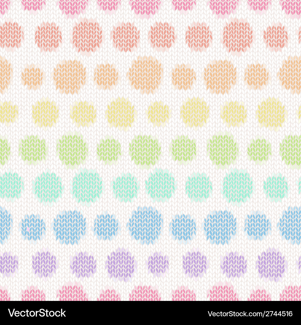 Seamless pattern with knitted polka dots textile vector image