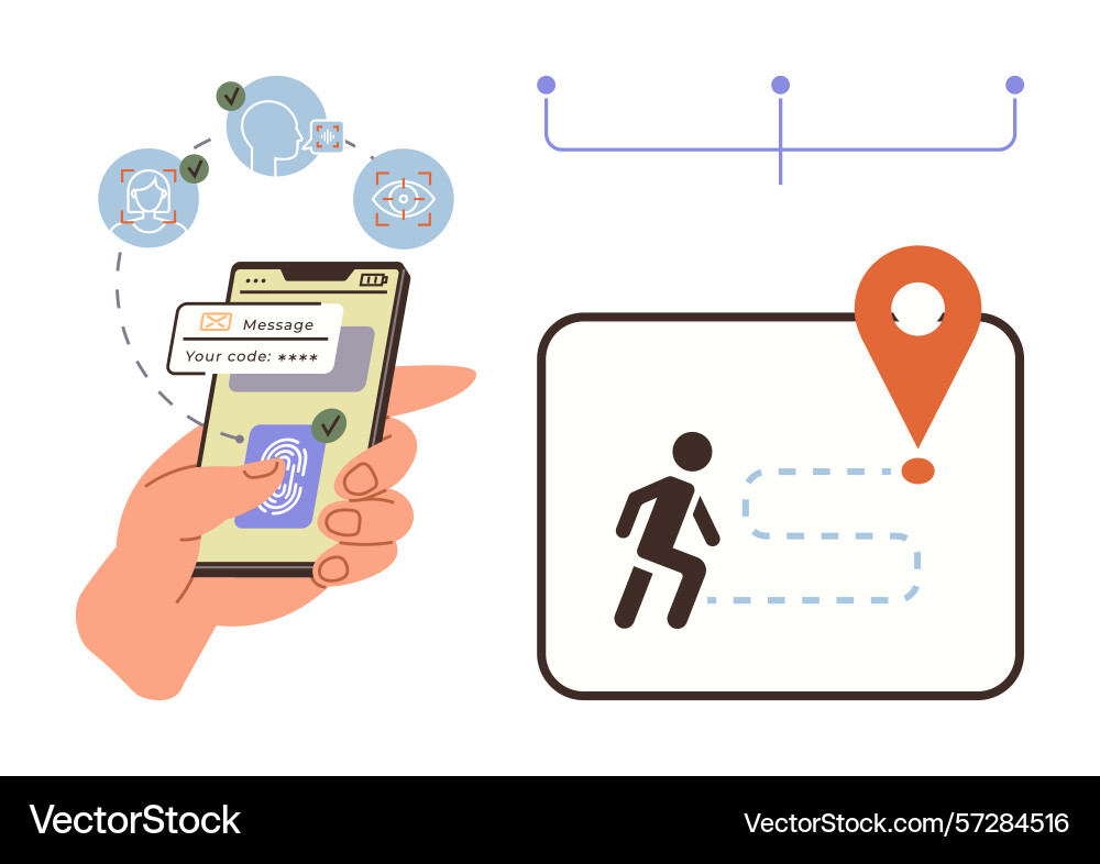 Secure smartphone authentication and user tracking Secure smartphone authentication and user tracking vector image