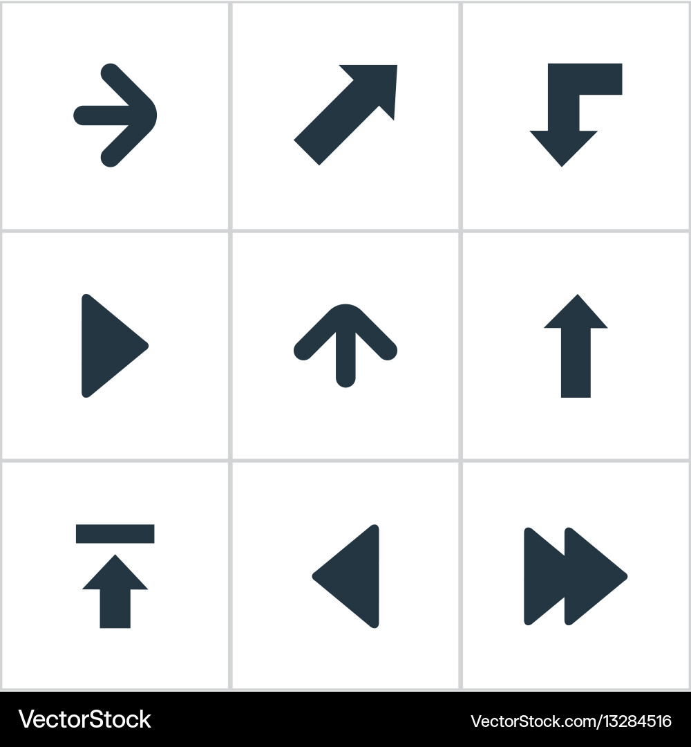 Set of 9 simple indicator icons can be found vector image