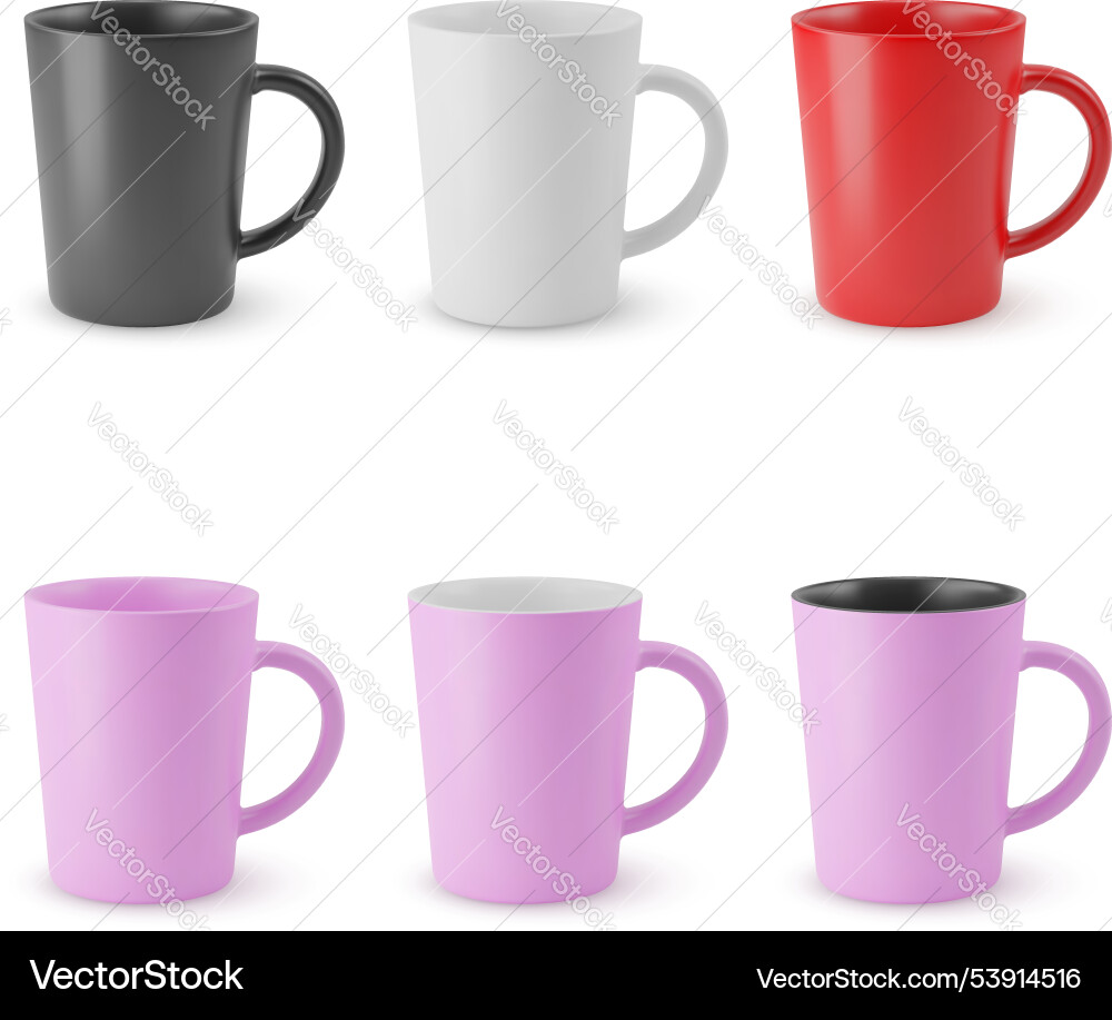 Set of empty cups Set of empty cups vector image