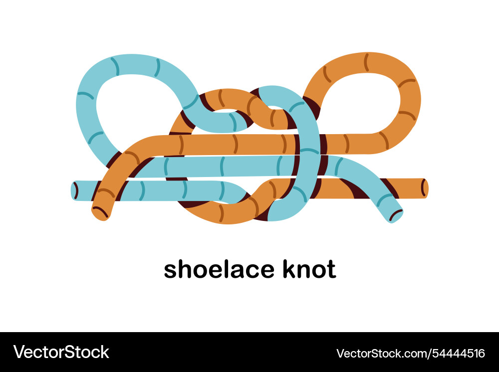 Shoelace-Knote mit Schlaufen verflochtenes Schnüren Shoelace-Knote mit Schlaufen verflochtenes Schnüren vektorbild