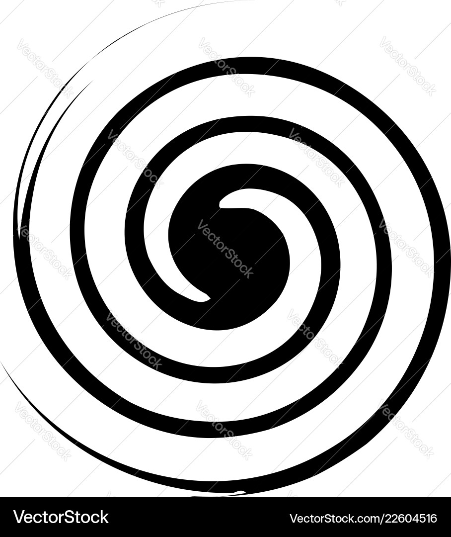 Spiral twirl abstract element with radial style Vector Image