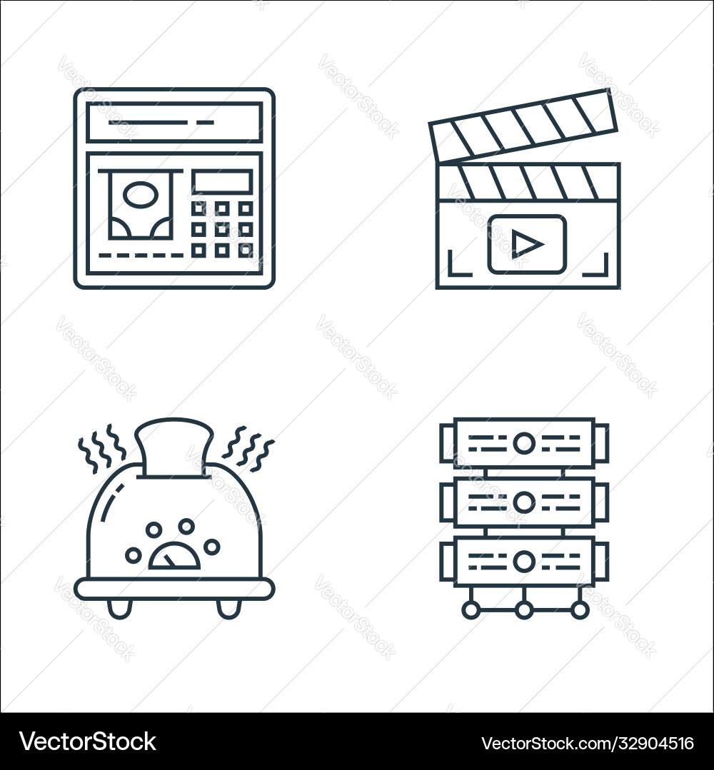 Technology devices line icons linear set quality Technology devices line icons linear set quality vector image