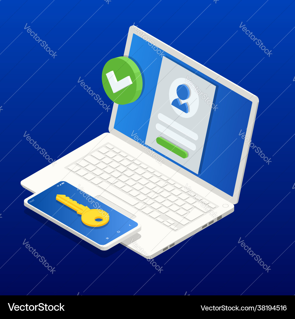 Two-Step Authentication Login vector image