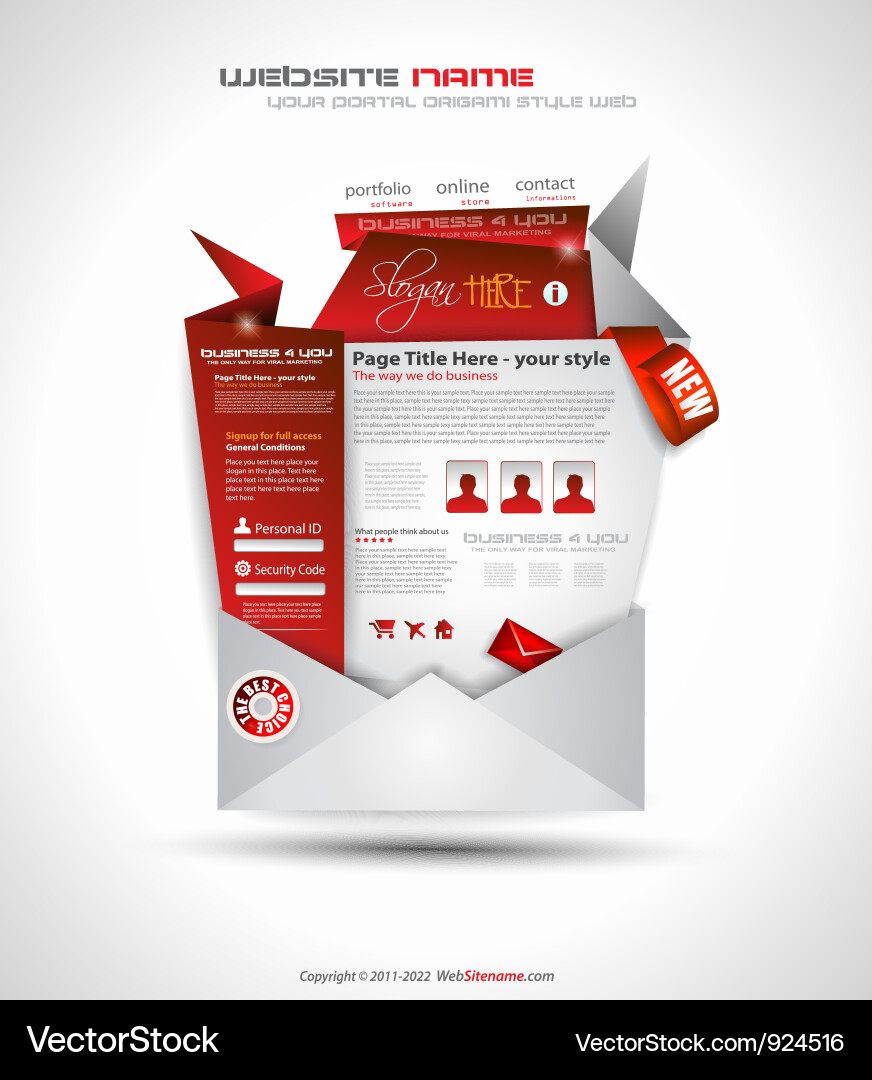 Website layout Vector Image