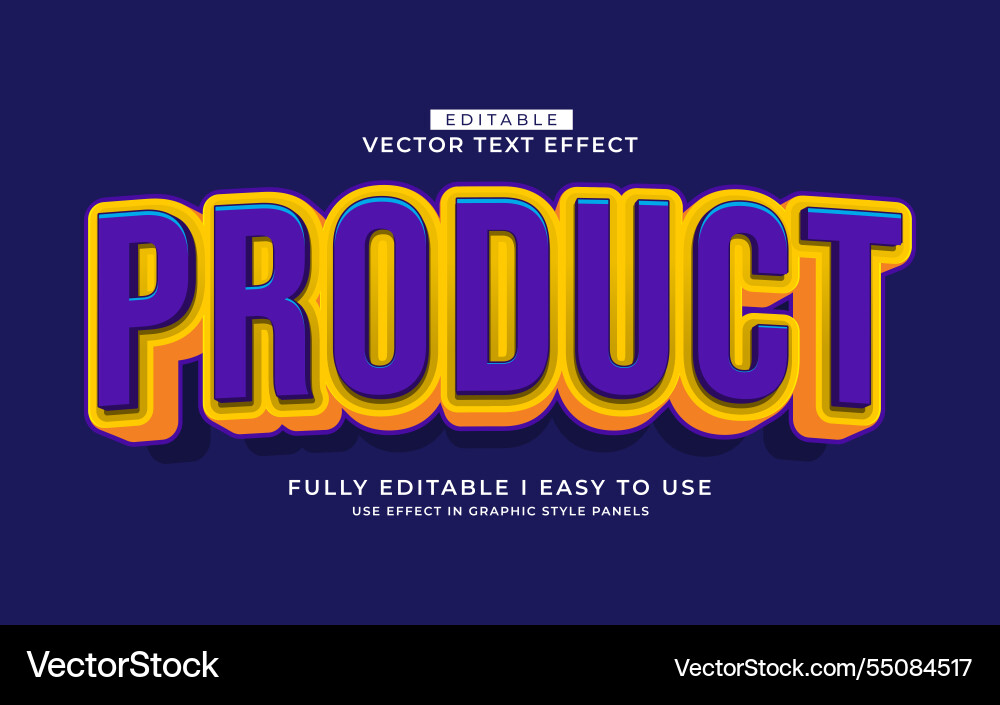 3d editable text effect typography style template 3d editable text effect typography style template vector image