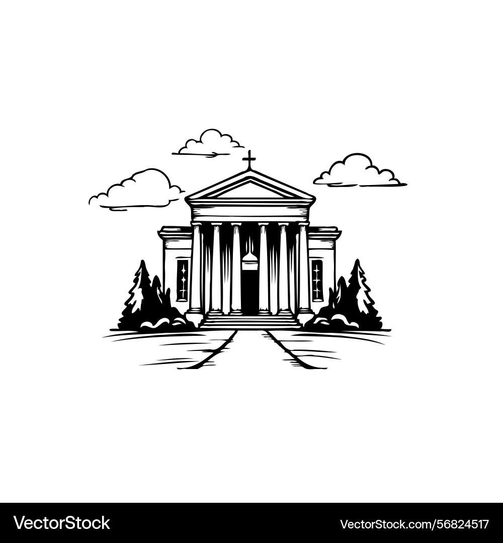 Architectural rendering of classical building Architectural rendering of classical building Vector Image