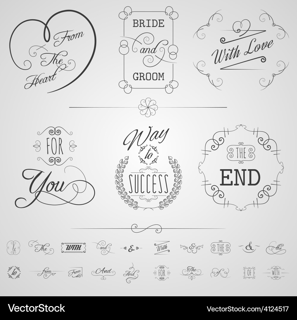 Calligraphy elements set Vector Image