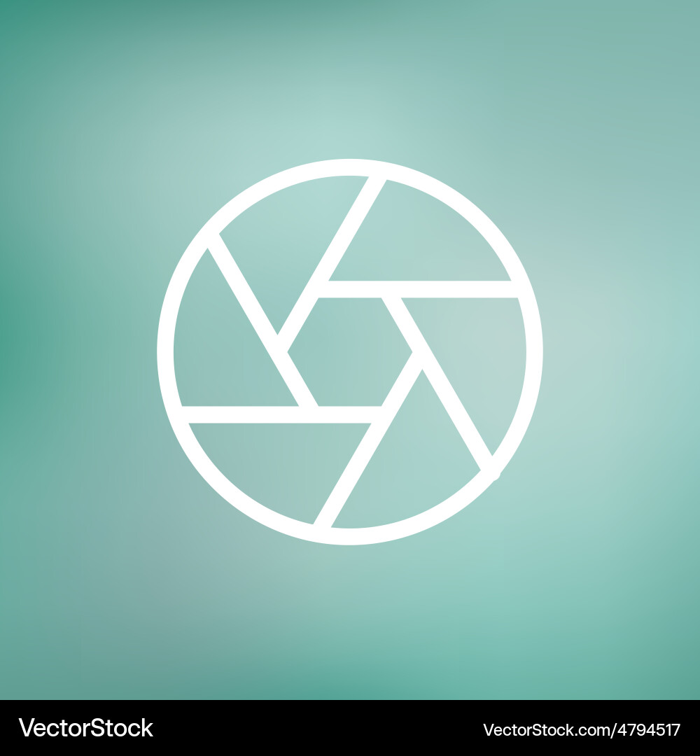 Camera shutter thin line icon vector image