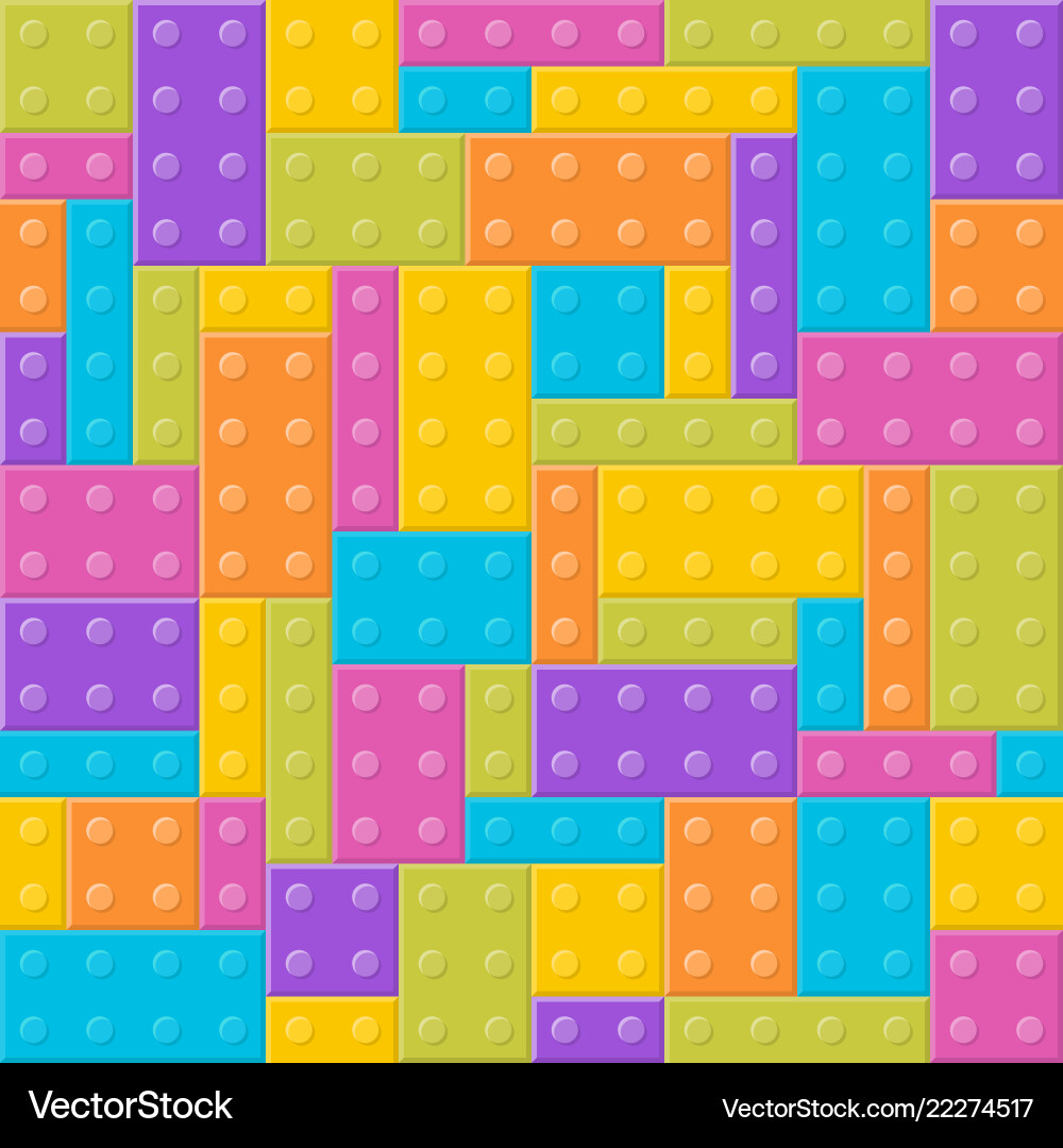 Colorful Building Blocks Pattern Vector Image