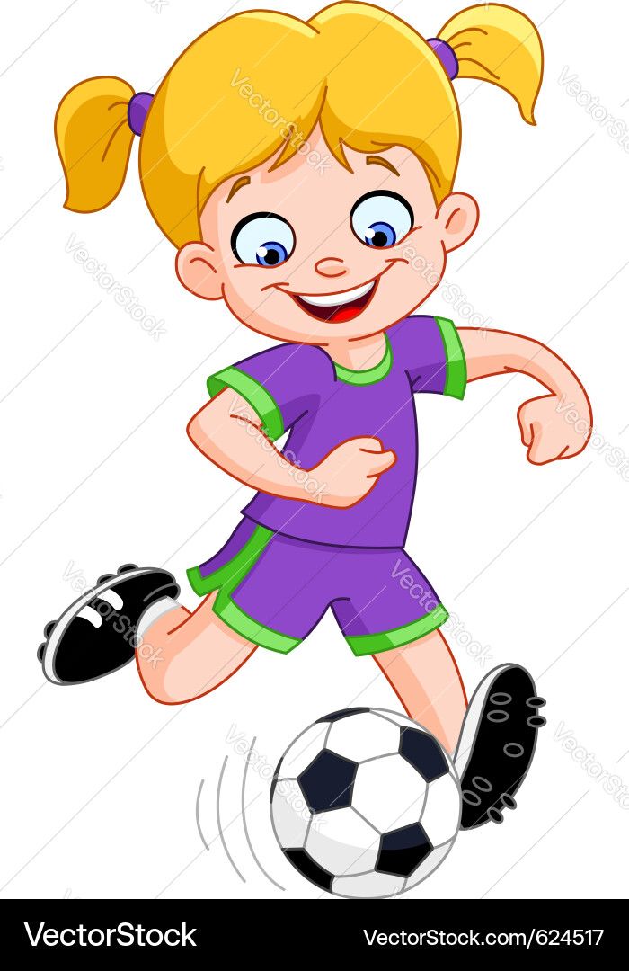 Cute Soccer Girl Playing vector image
