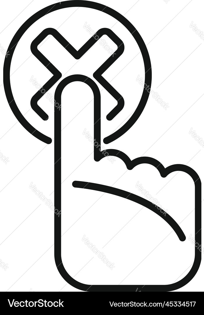 Delete button icon outline people service Delete button icon outline people service vector image