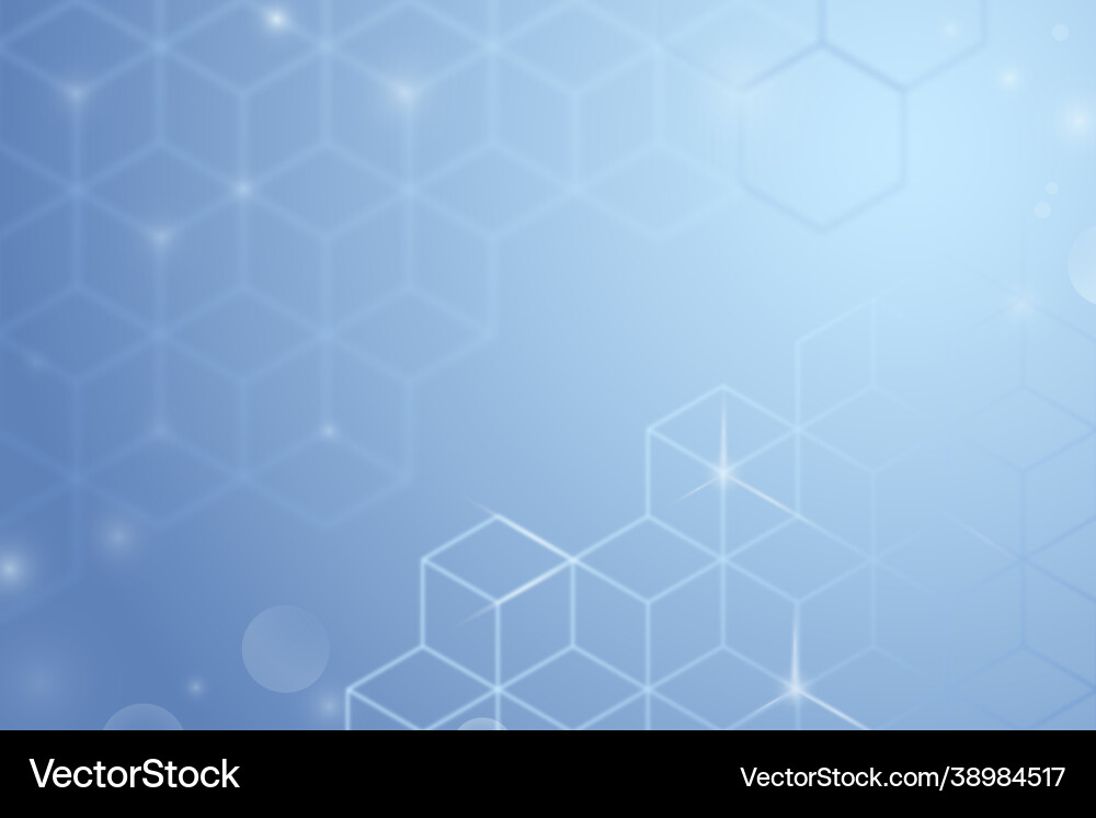 Digital background in blue color with cube vector image