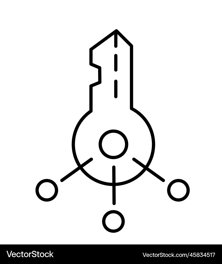 Digital key account authentication cyber vector image