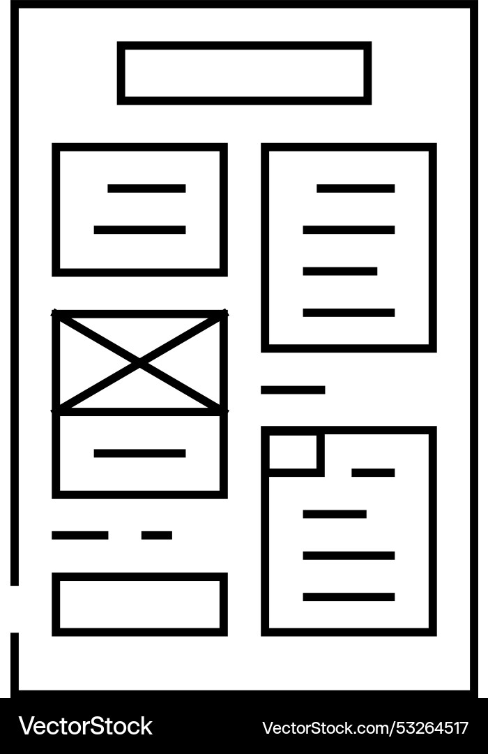 Document layout technical writer line icon vector image