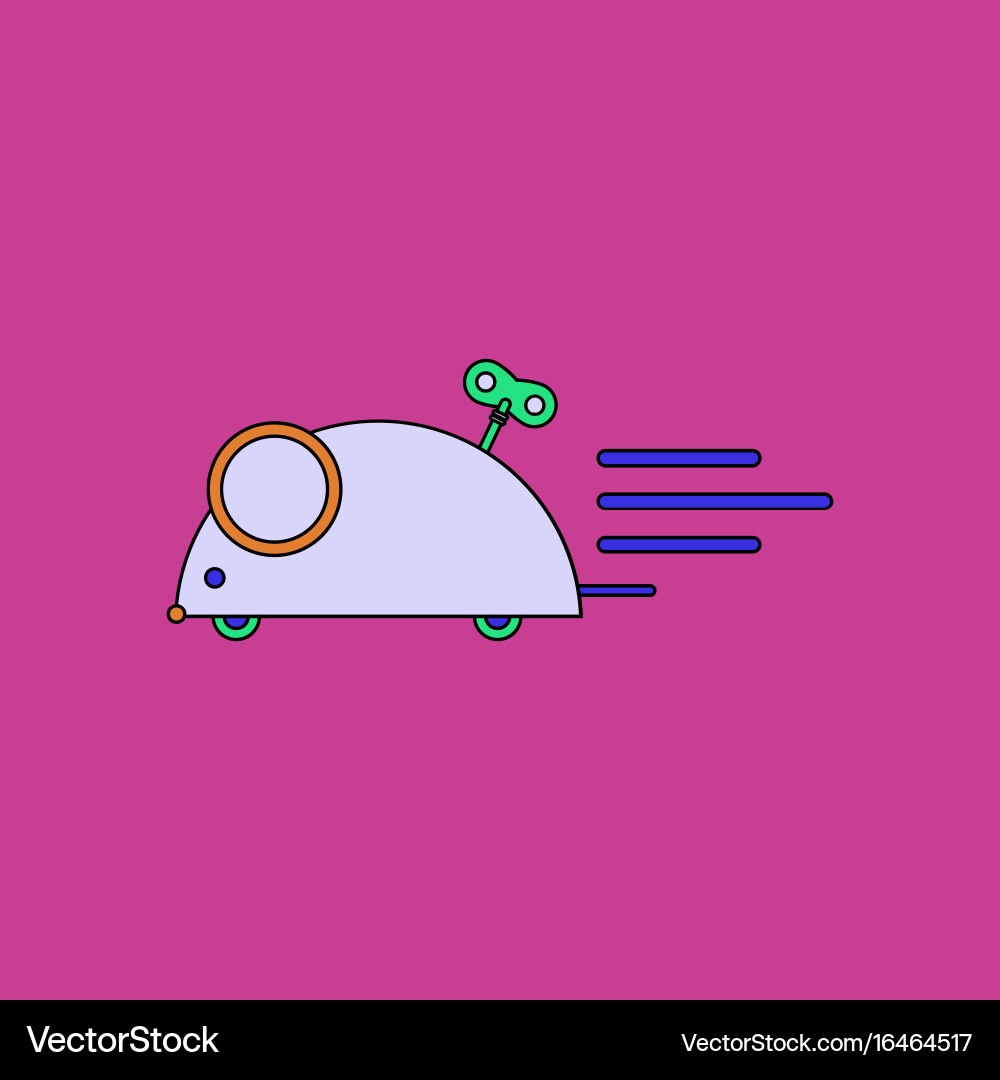 Flat icon design collection clockwork mouse toy vector image