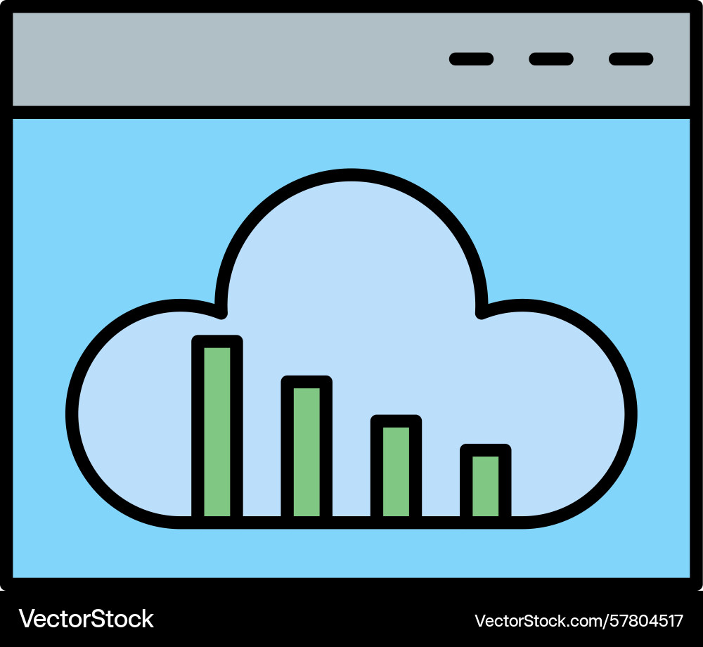 Forecast analytics line filled icon vector image