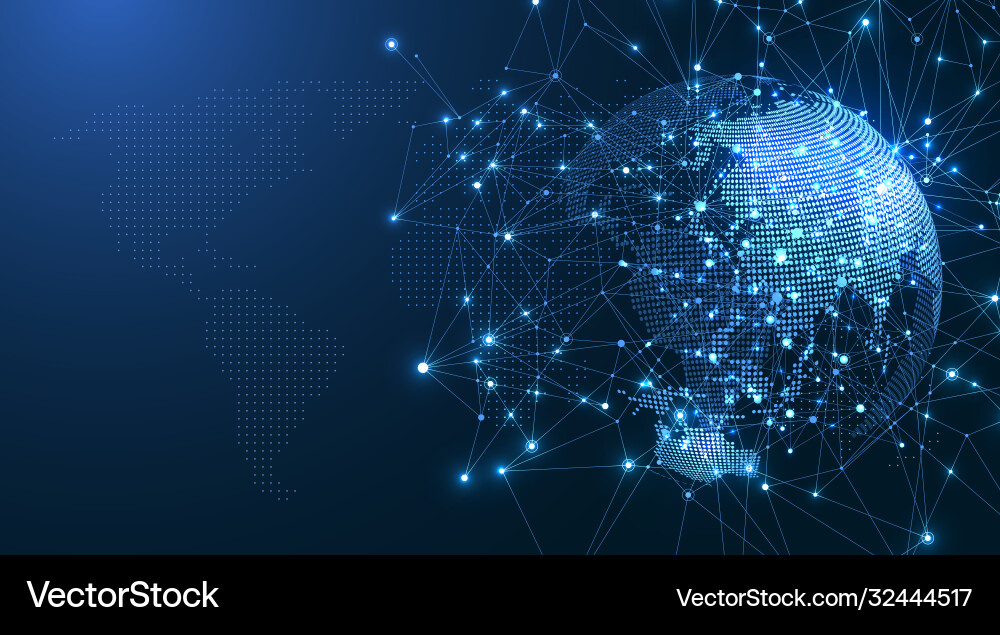 Global network connection concept big data Vector Image