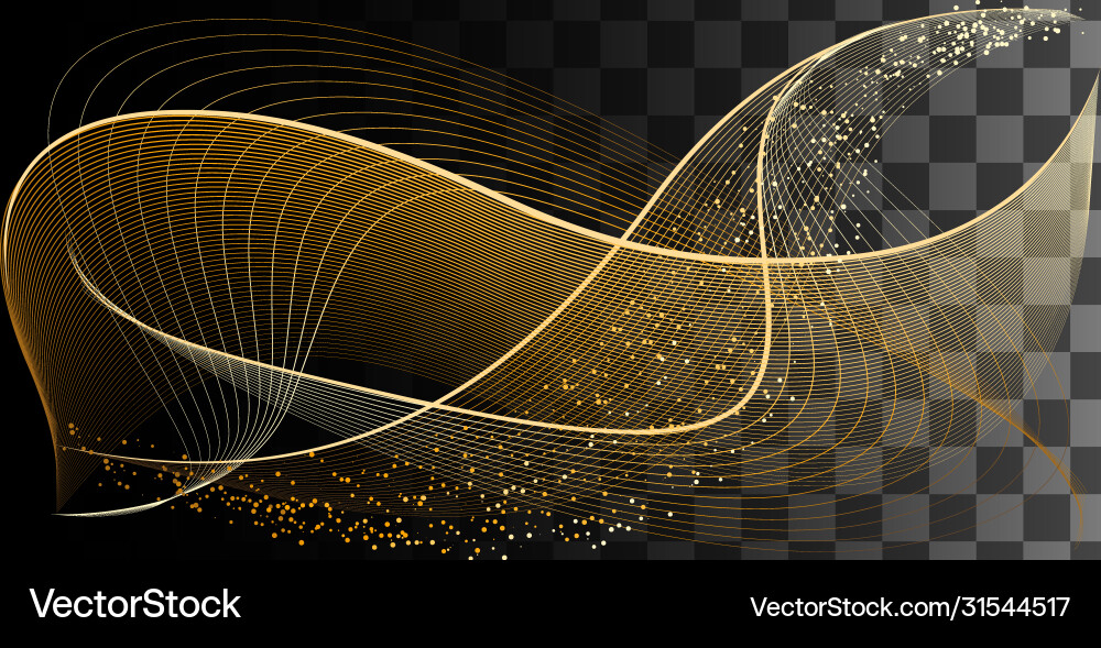 Golden Flow Abstract Particle Effect vector image