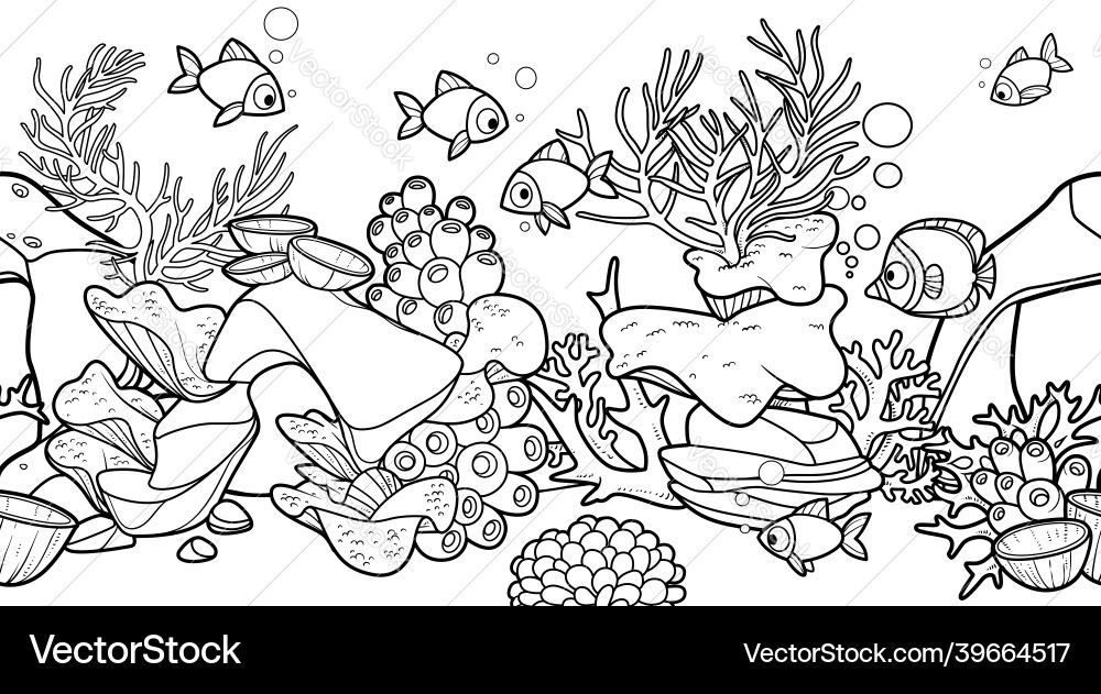 Horizontal seamless background from seabed Horizontal seamless background from seabed vector image