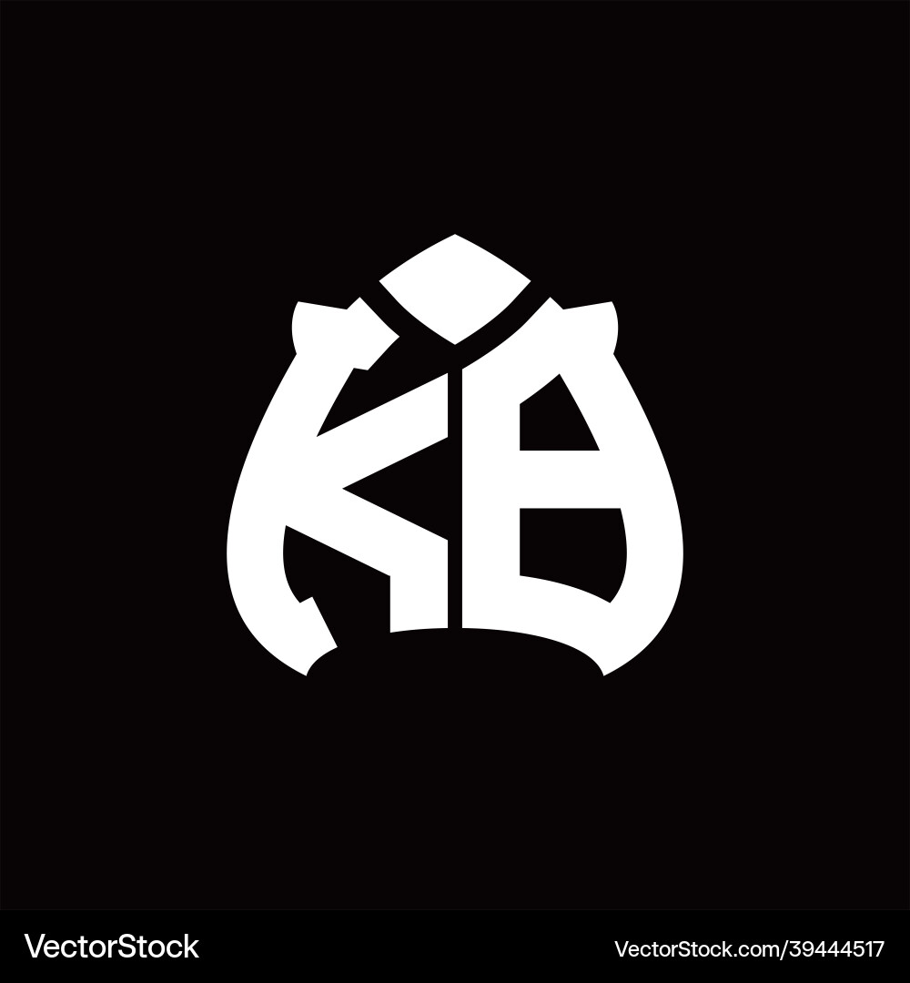 Kb logo monogram with spade shape design template Kb logo monogram with spade shape design template Vector Image