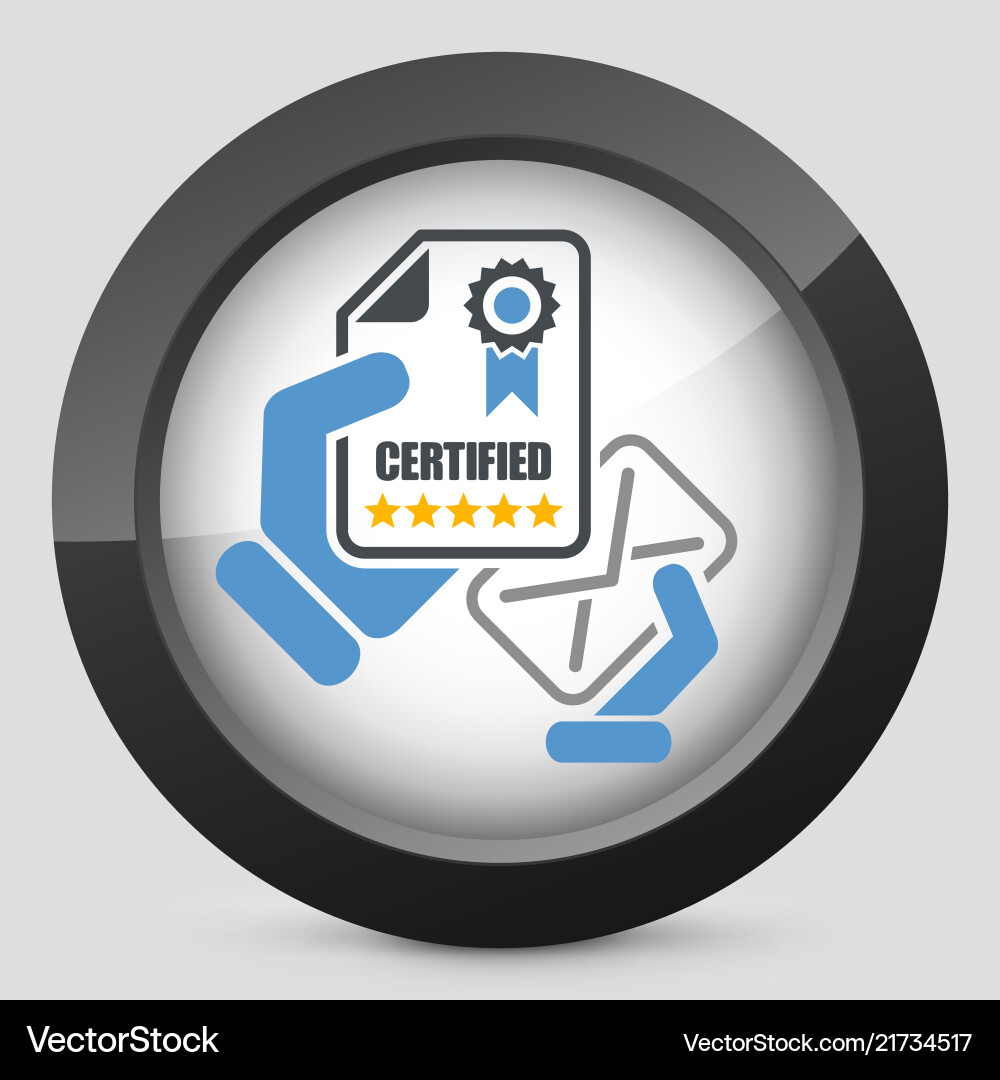 Mail with certification document vector image