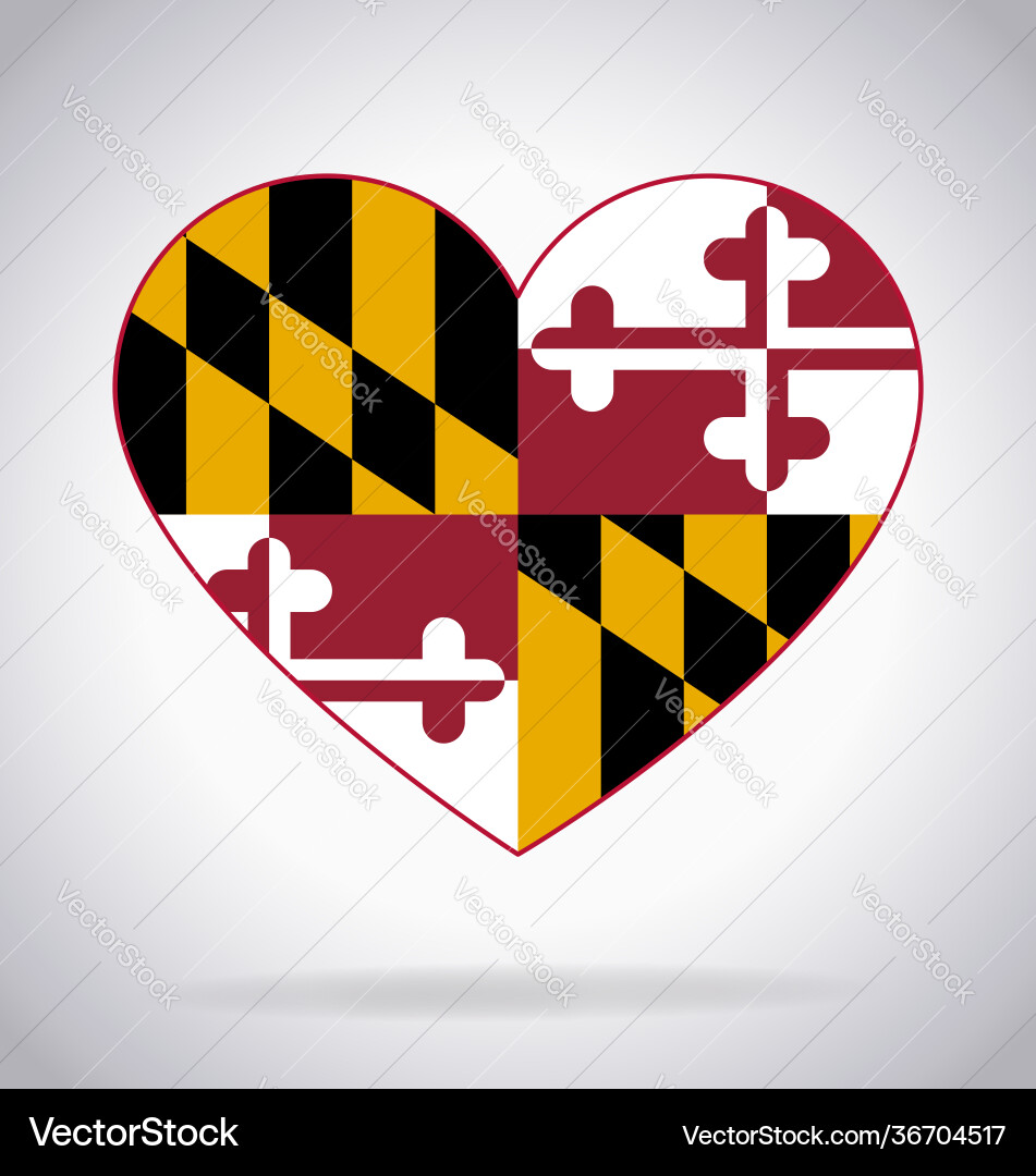 Maryland State Flag Heart Symbol vector image