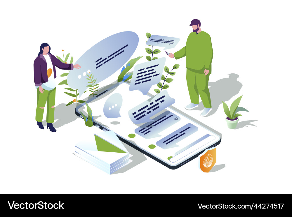 Messaging service web concept in 3d isometric Messaging service web concept in 3d isometric vector image