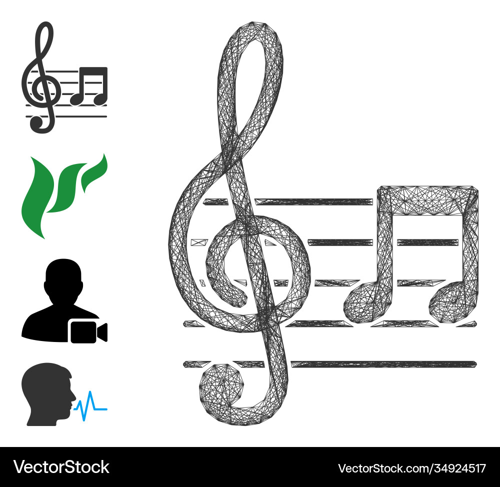 Net musical notation mesh Vector Image