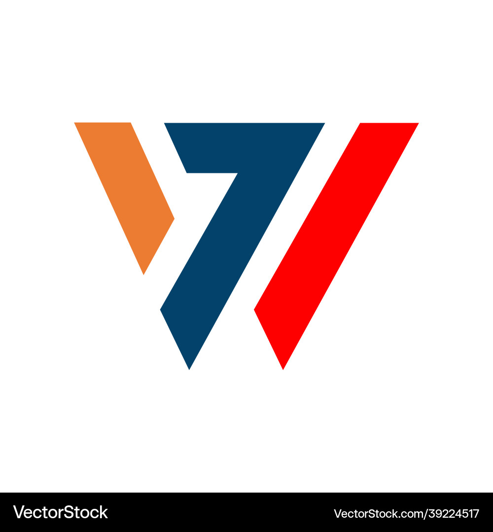 Overlapping shape of letter w initial logo Vector Image