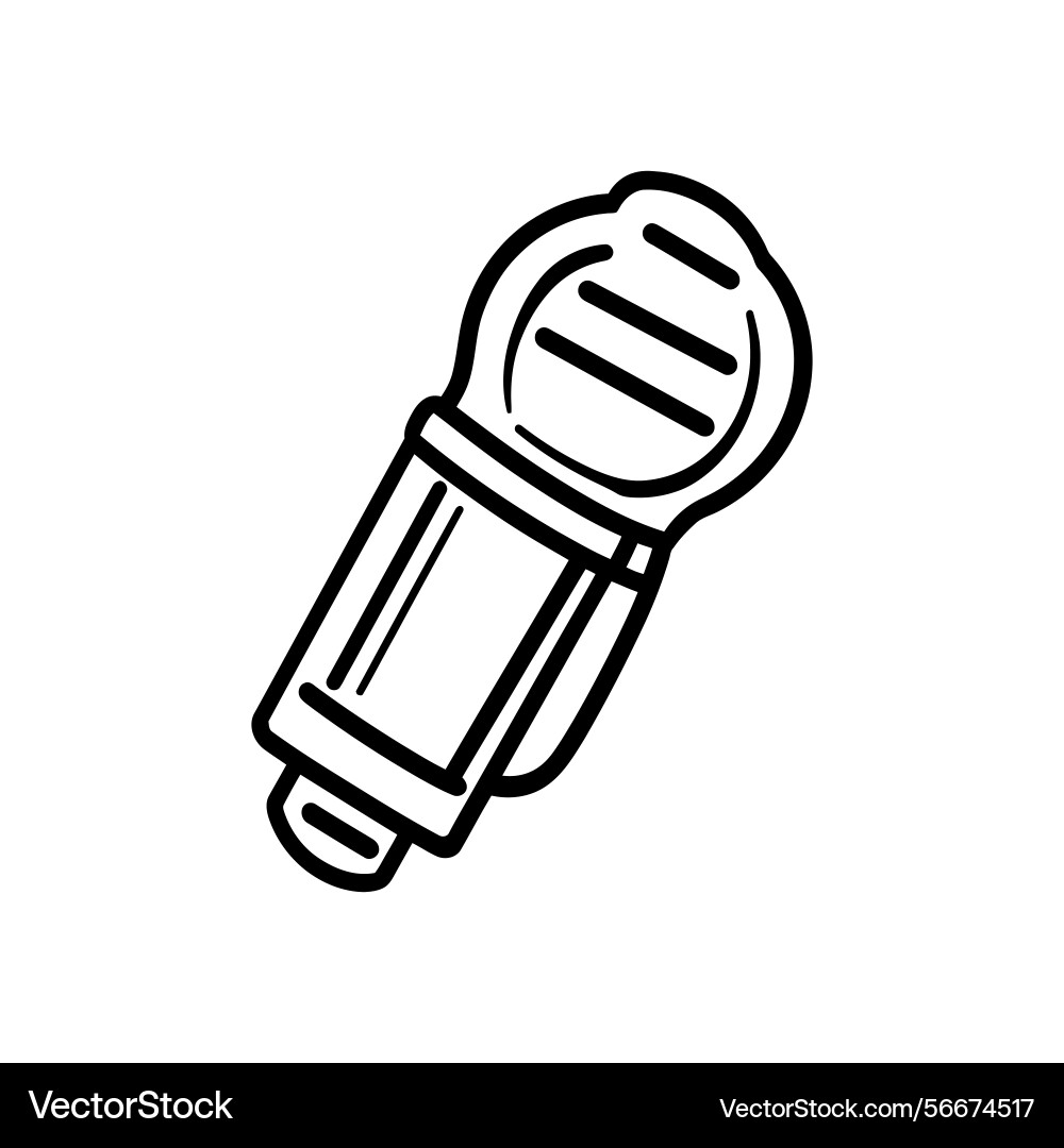 Retro microphone outline simple icon isolated Vector Image