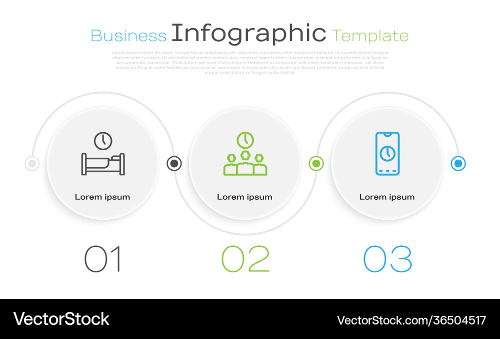 Set line time to sleep management and alarm clock Vector Image