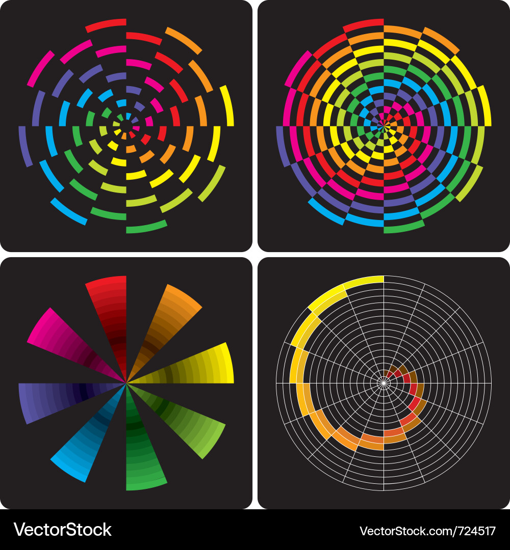 Set of abstract colorful circular shapes vector image